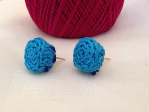 Sky Blue Crochet Studs