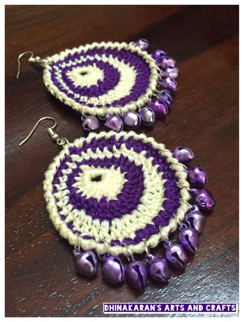 Purplish Crochet Earrings