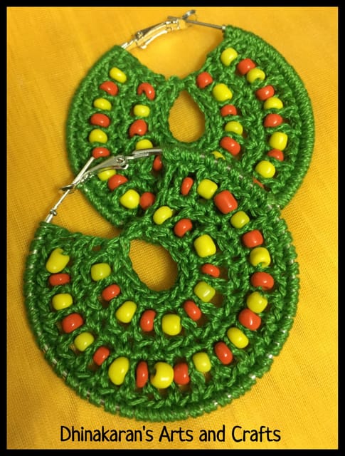 Green Vibes Crochet Hoops