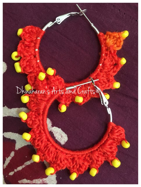 Orange Crochet Hoops