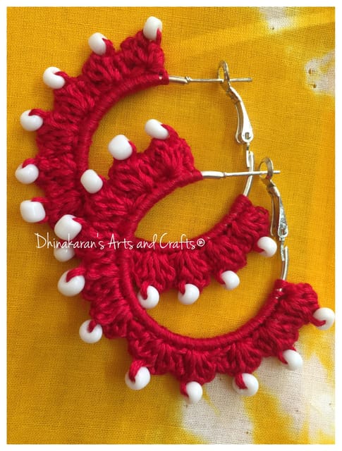 Red Crochet Hoops