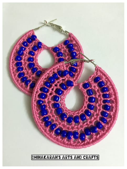 Sweet Pink Crochet Hoops
