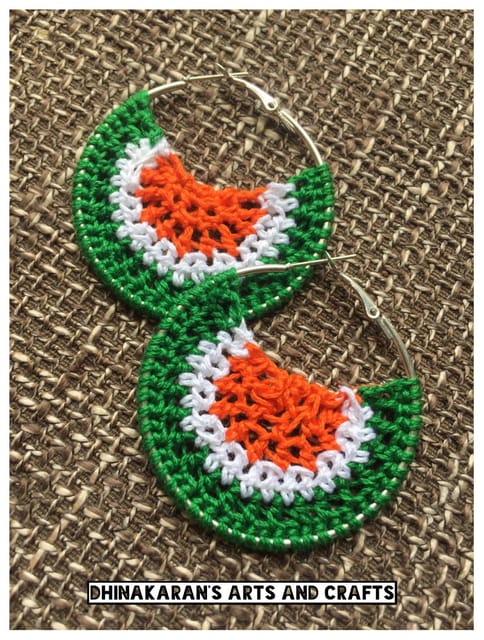 Tiranga Crochet Hoops
