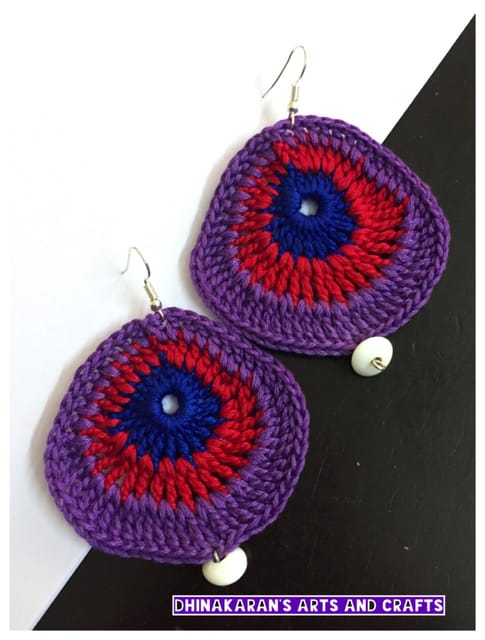 Blackberry Crochet Earrings