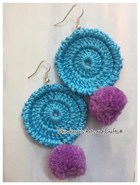 Blue Crochet Earrings