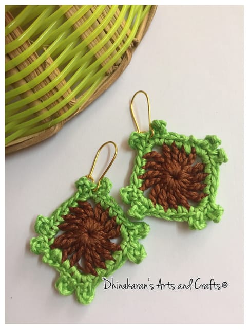 Go Green Crochet Earrings