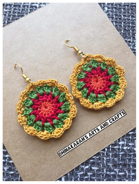 Vintage Flower Crochet Earrings