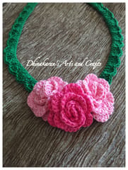 Lovely Rose Crochet Necklace