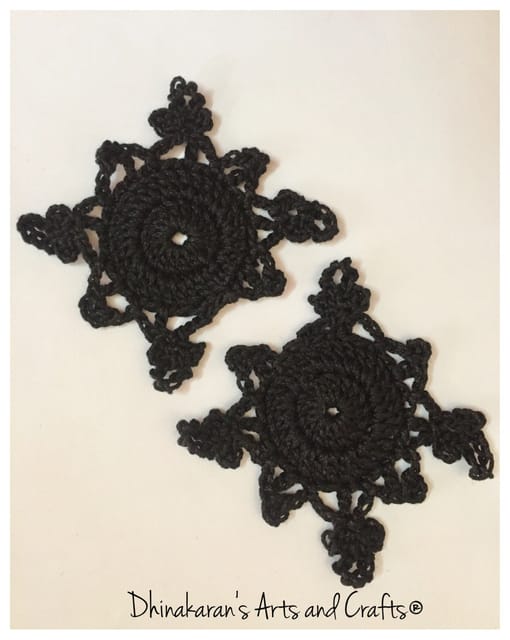 Snowflakes Crochet Patches-BLACK