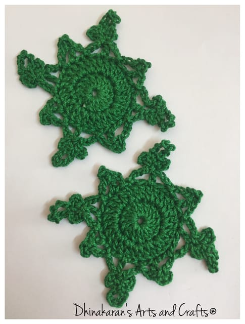 Snowflakes Crochet Patches-GREEN