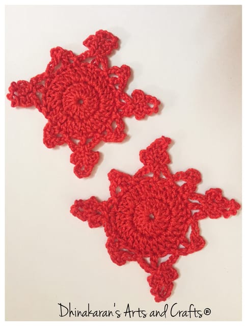 Snowflakes Crochet Patches-RED