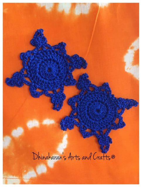 Snowflakes Crochet Patches-DARK BLUE