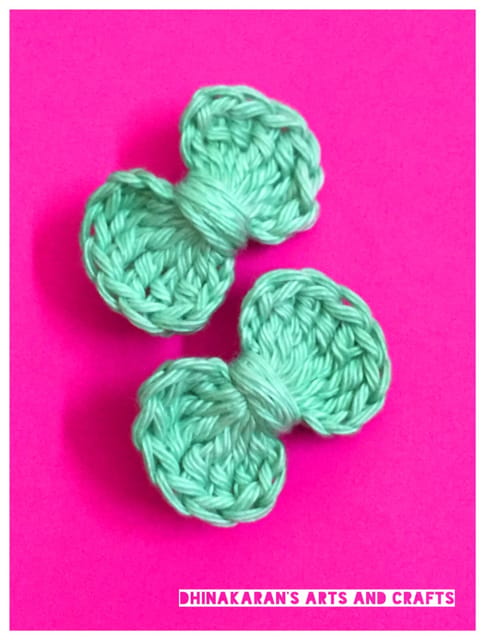 Mini Bow Crochet HairClips-MINT