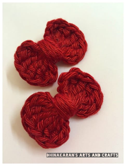 Mini Bow Crochet HairClips-RED