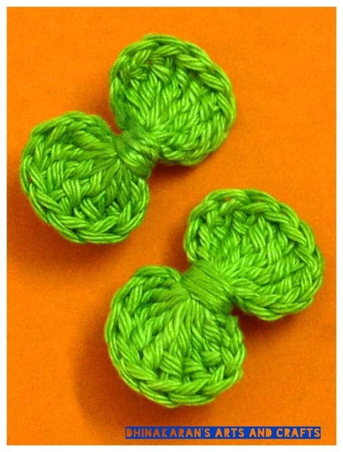 Mini Bow Crochet HairClips-GREEN