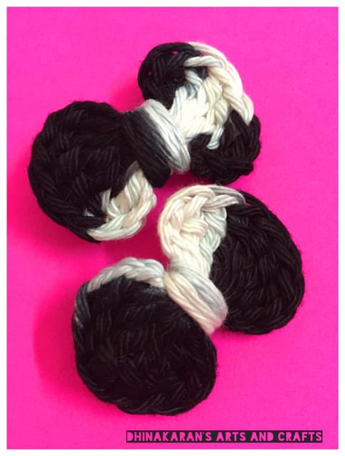 Mini Bow Crochet HairClips-BLACK & WHITE