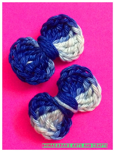 Mini Bow Crochet HairClips-BLUE