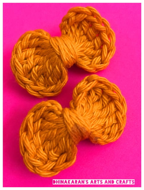 Mini Bow Crochet HairClips-ORANGE