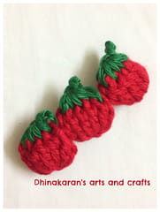 Strawberry Crochet HairClip-(1)