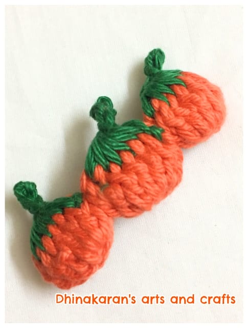 Strawberry Crochet HairClip-(2)