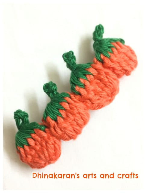 Strawberry Crochet HairClip-(6)
