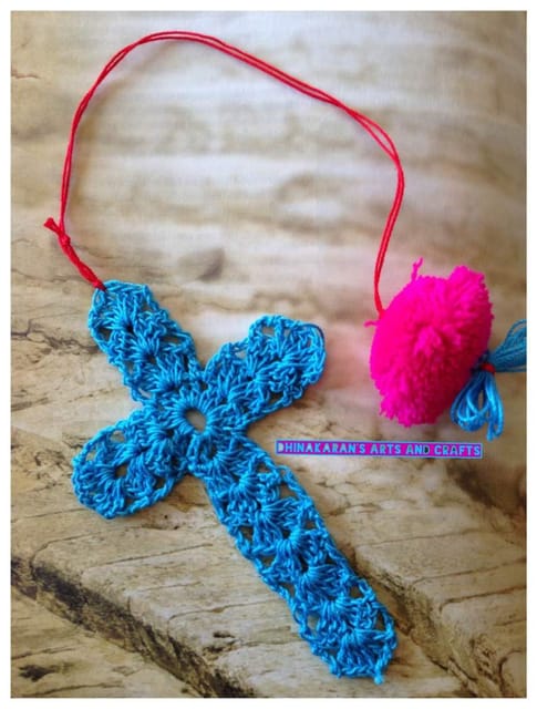 Crochet Cross Bookmark-SKY BLUE