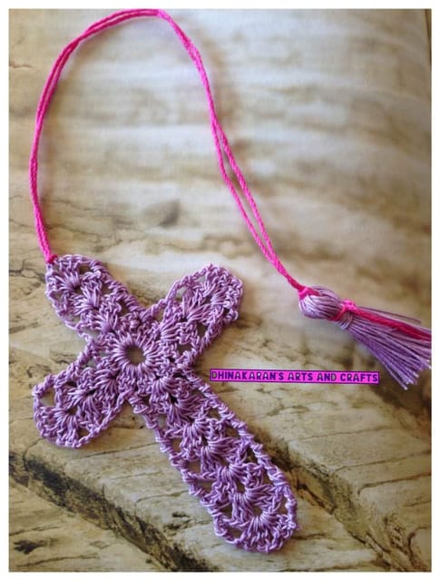 Crochet Cross Bookmark-LAVENDER
