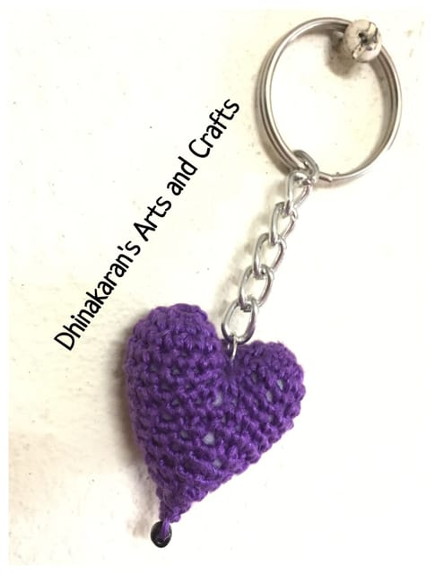 Heart Crochet Keychain-PURPLE