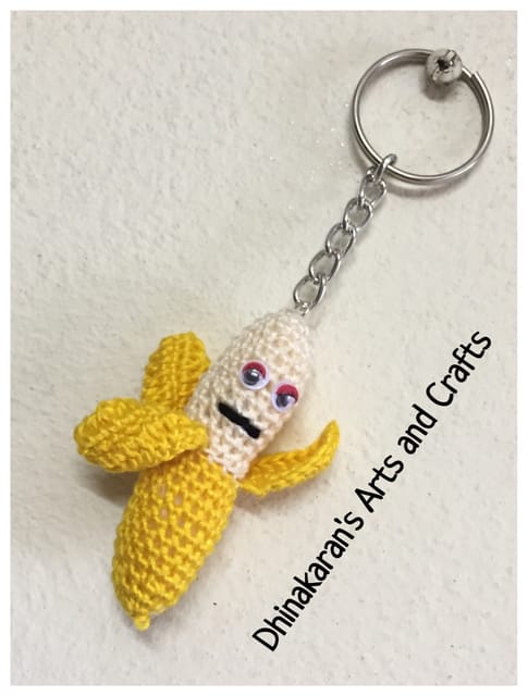 Banana Crochet Keychain