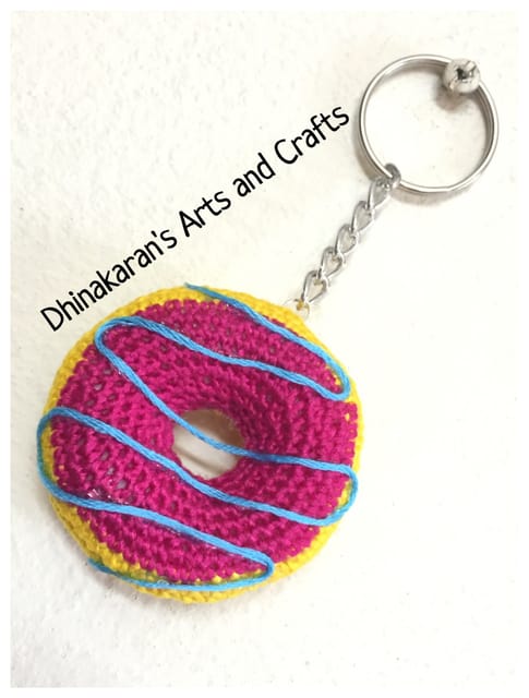Donut Crochet Keychain