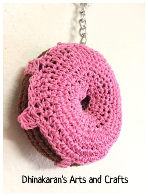 Donut Crochet Keychain