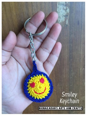 Smiley Crochet Keychain