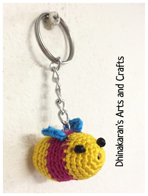 Honeybee Crochet Keychain