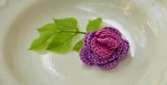 Rose Crochet Brooch Pin-PURPLE