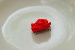 Rose Crochet Brooch Pin-RED