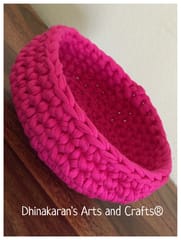 Lovely Pink Crochet Basket