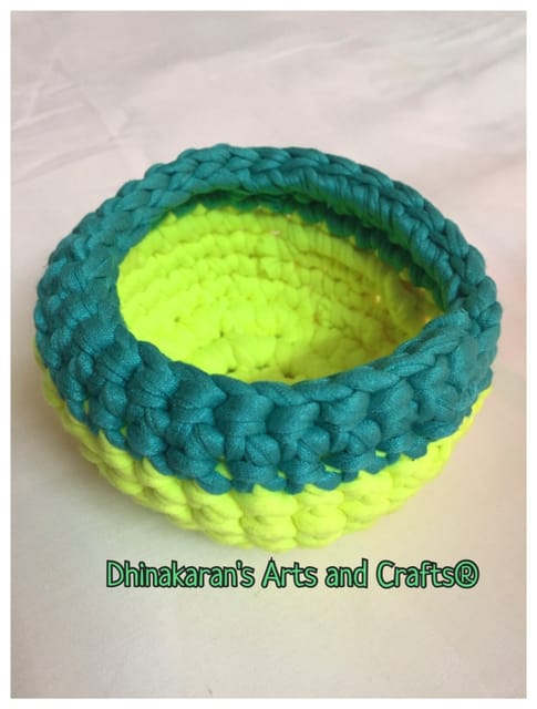 Radium & Turquoise Crochet Basket