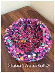 Multicolor Pink Crochet Basket