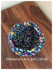 Multicolour Black Crochet Basket