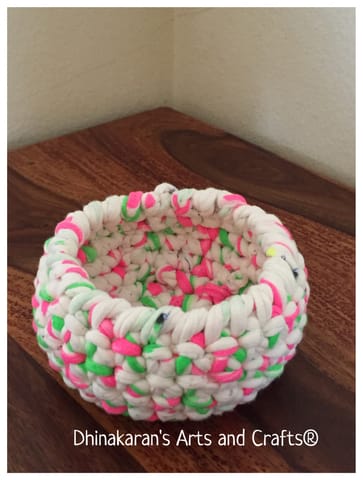 White Crochet Basket
