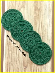Crochet Coasters-DARK GREEN