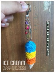 Ice Cream Crochet Bag Charm