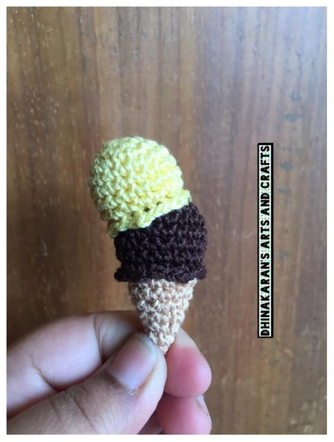 Miniature Crochet Ice Cream Cone-(2)