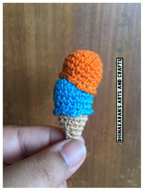 Miniature Crochet Ice Cream Cone-(3)