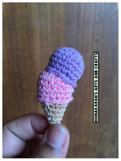 Miniature Crochet Ice Cream Cone-(5)