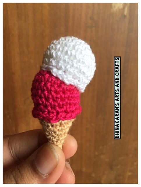 Miniature Crochet Ice Cream Cone-(7)