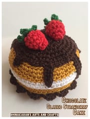 Chocolate Glazed Strawberry Crochet Cake