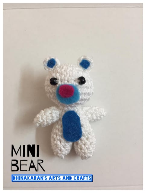 Mini Crochet Bear-WHITE