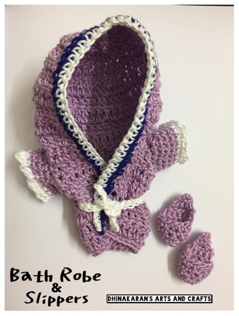 Miniature Crochet Bath Robe & Slippers