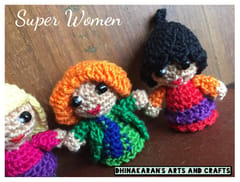 Super Women Miniature Crochet Soft Toy Set